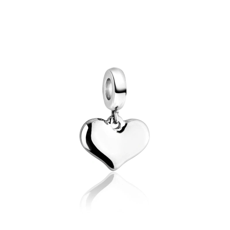 Berloque feminino Manuela coração liso em aço inoxidável 316L - Only Steel