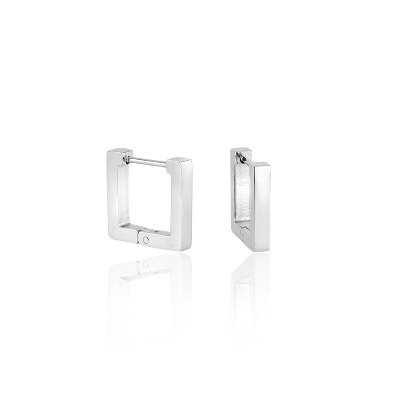 Brinco feminino argola quadrada Alice em aço inoxidável 316L - Only Steel