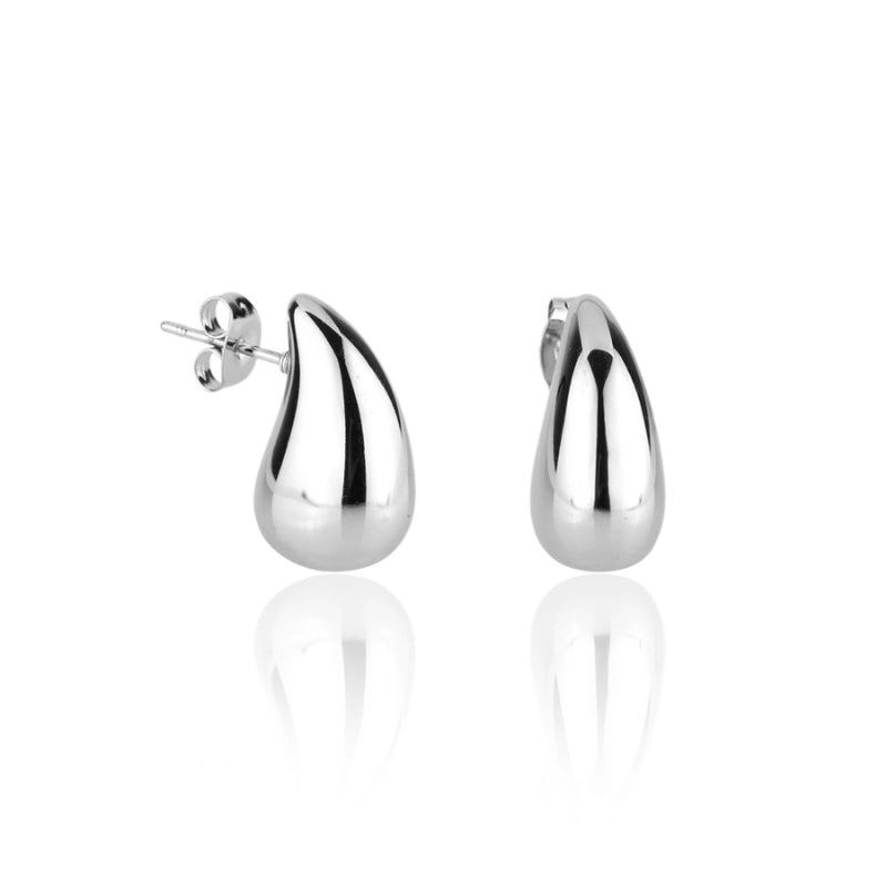 Brinco feminino gota Mari em aço inoxidável 316L prateado - Only Steel