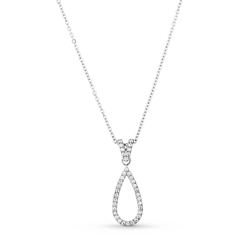 Colar feminino Heloísa gota cravejada com zircônias em aço inoxidável 316L - Only Steel
