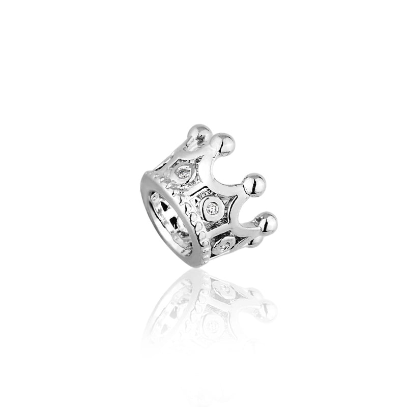 Berloque feminino Amélia coroa com zircônias em aço inoxidável 316L - Only Steel