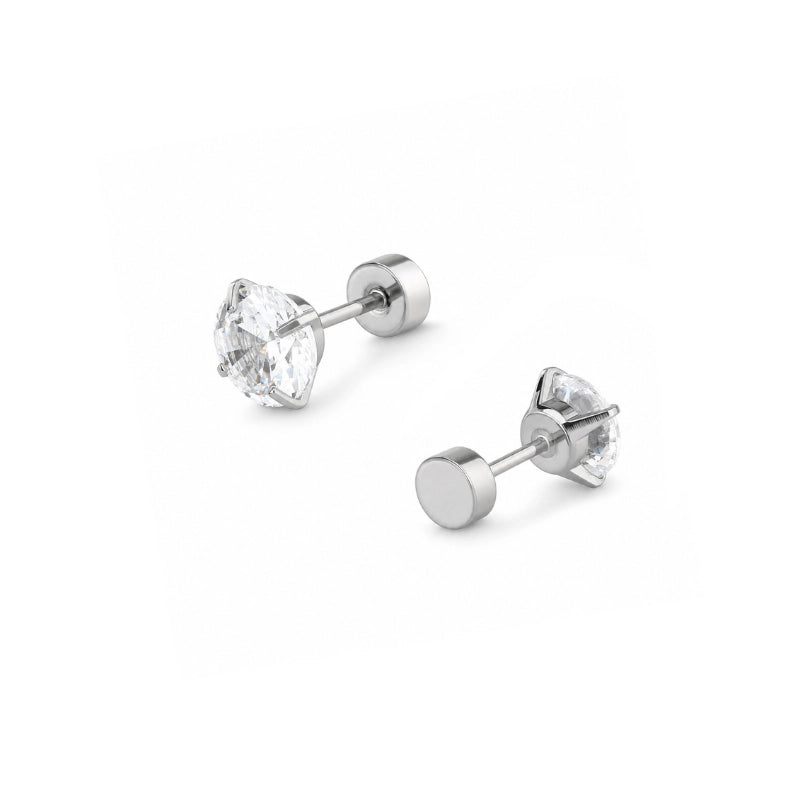 Brinco feminino ponto de luz Isis 6mm em aço inoxidável 316L - Only Steel