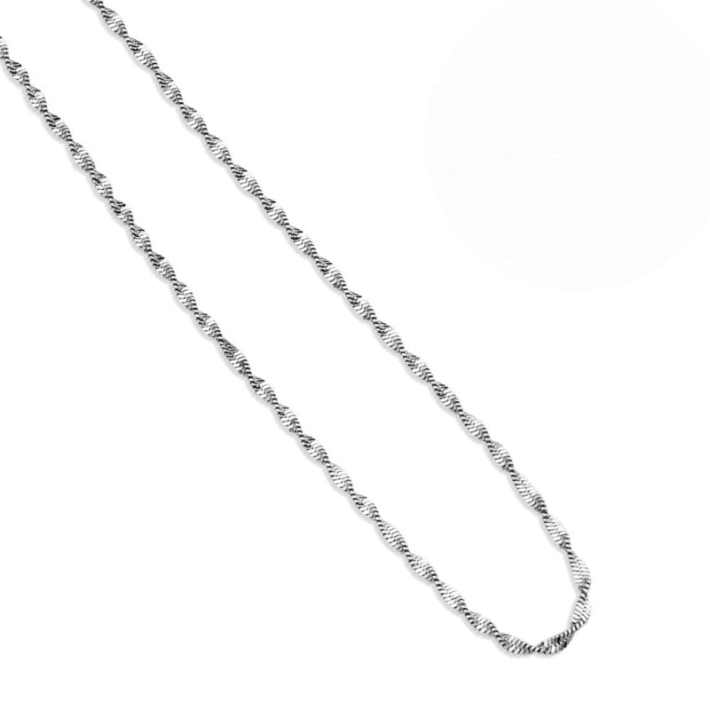 Corrente feminina Nara estilo Singapura em aço inoxidável 316L - Only Steel